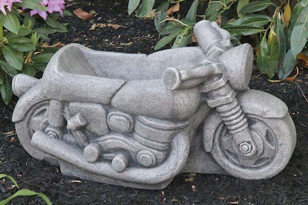 Motorcycle Planter Biker Garden Rider's Delight Pot Hog Heaven Cement